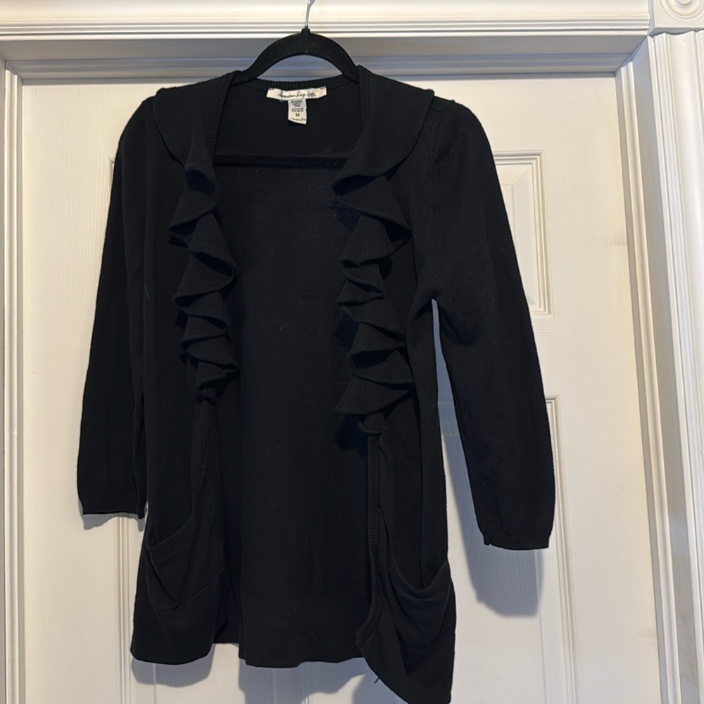 American Rag ruffled cardigan medium